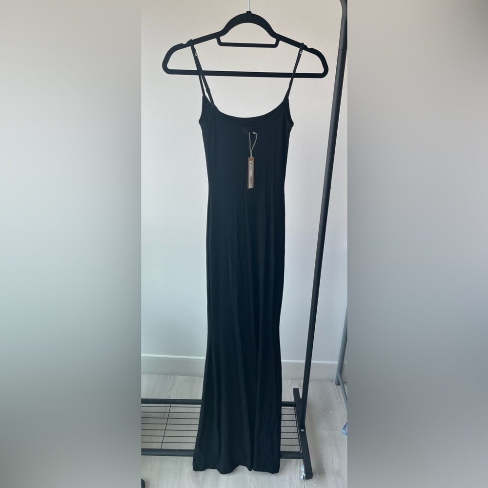 NWT Skims soft lounge long slip dress onyx